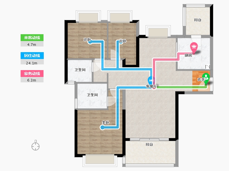 福建省-福州市-福清恒大御景半岛-114.23-户型库-动静线