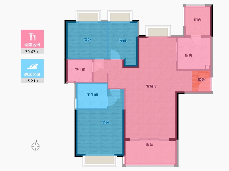 福建省-福州市-福清恒大御景半岛-114.23-户型库-动静分区