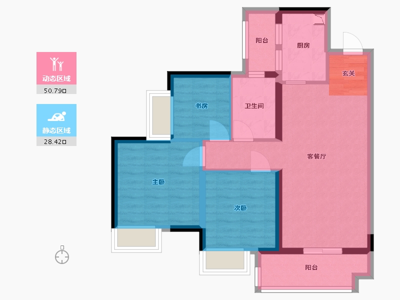 广东省-广州市-广州融创文旅城-69.80-户型库-动静分区