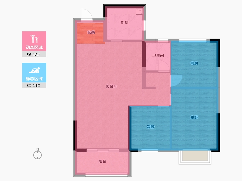 湖南省-长沙市-恒泰芙蓉悦府-80.48-户型库-动静分区