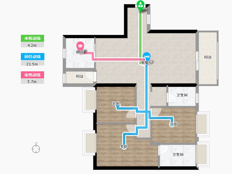 贵州省-遵义市-美的公园天下-93.71-户型库-动静线