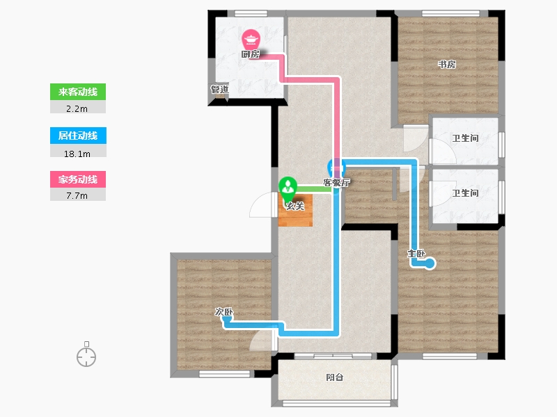 江苏省-南京市-仁恒江湾世纪-124.01-户型库-动静线