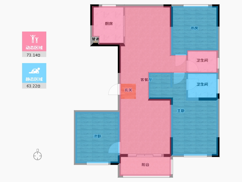 江苏省-南京市-仁恒江湾世纪-124.01-户型库-动静分区