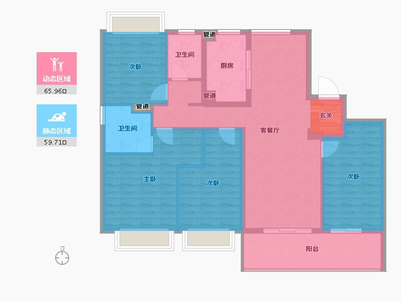 江苏省-南京市-鱼嘴润府-114.00-户型库-动静分区