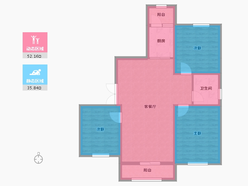 山西省-朔州市-文华苑-78.36-户型库-动静分区