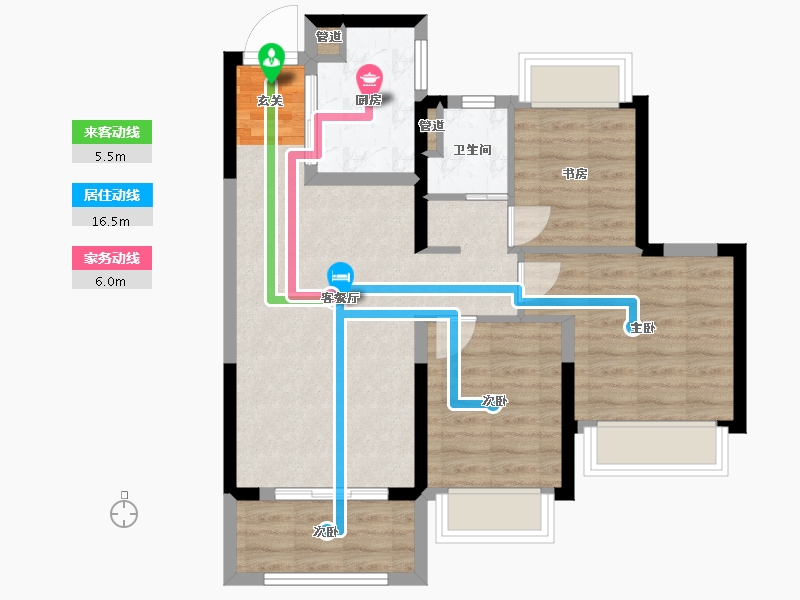 山东省-烟台市-紫樾府-69.02-户型库-动静线