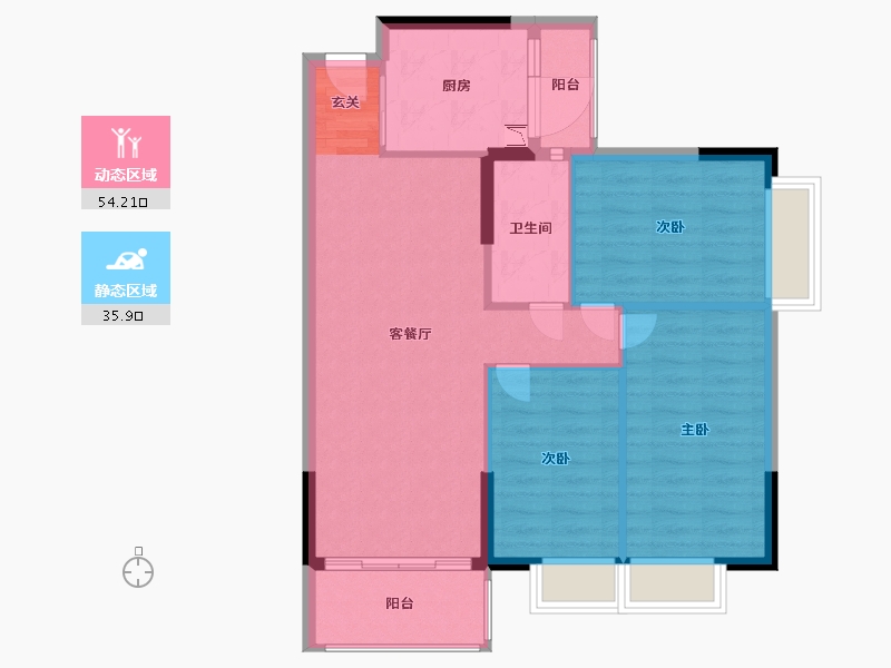 广东省-广州市-顺景花园・星悦轩-81.69-户型库-动静分区