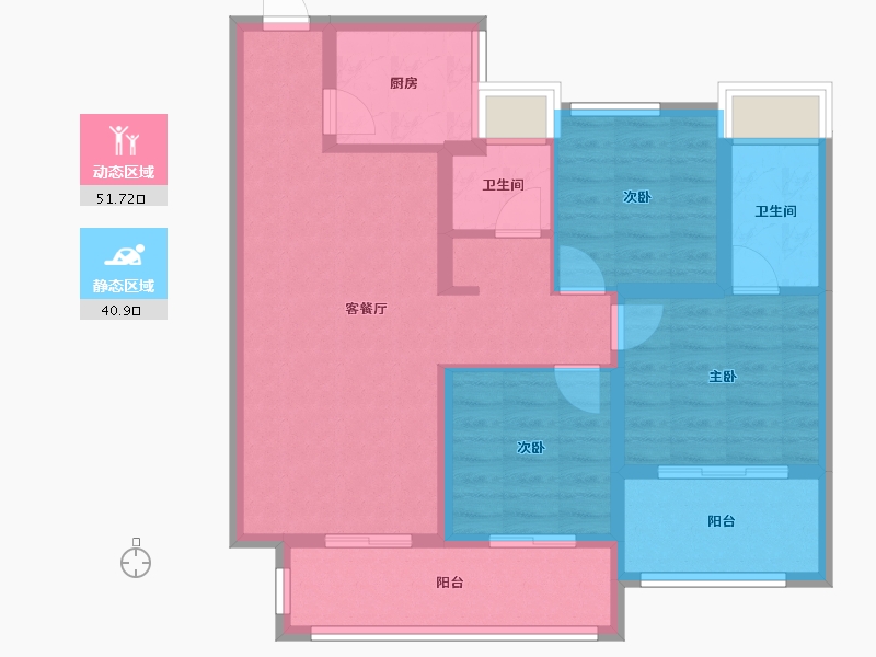 湖南省-长沙市-旭辉汇樾城-82.09-户型库-动静分区