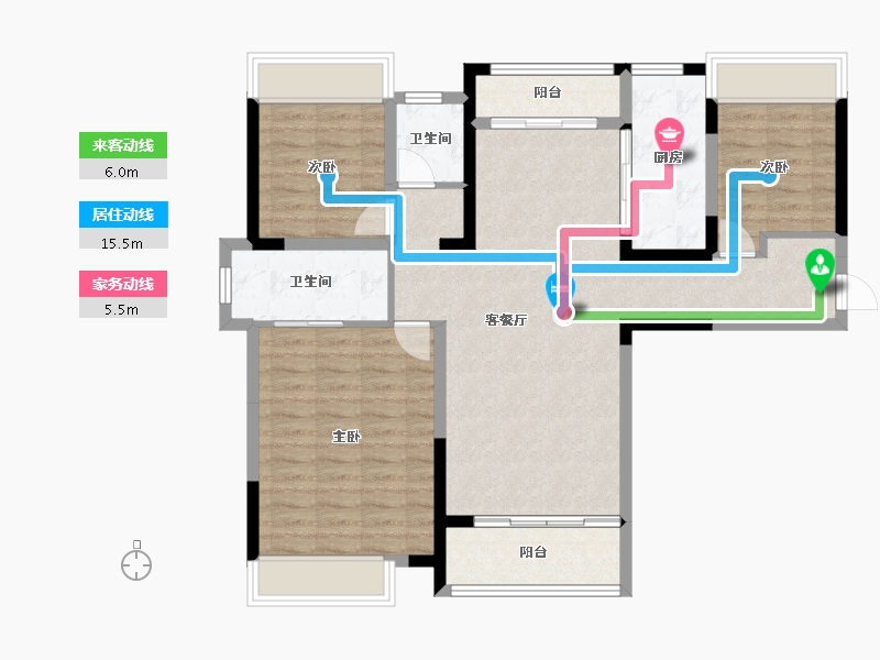 四川省-乐山市-滟澜洲·花漾里-98.25-户型库-动静线