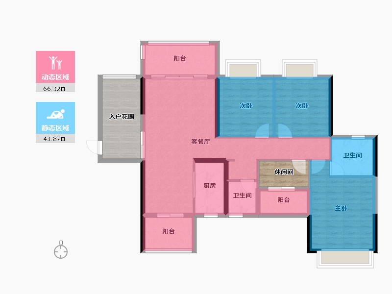 广西壮族自治区-来宾市-裕达天悦城.明珠花园11栋1号楼-112.96-户型库-动静分区