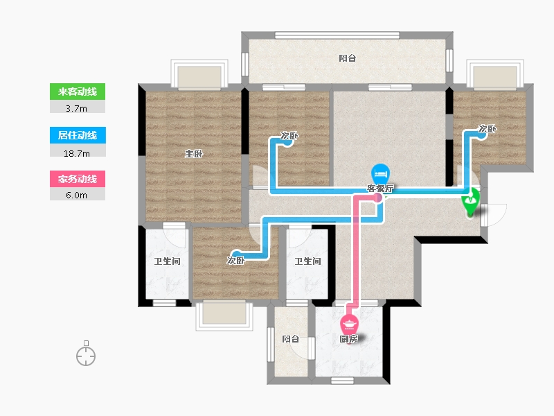 贵州省-遵义市-麒龙学府1号-99.75-户型库-动静线