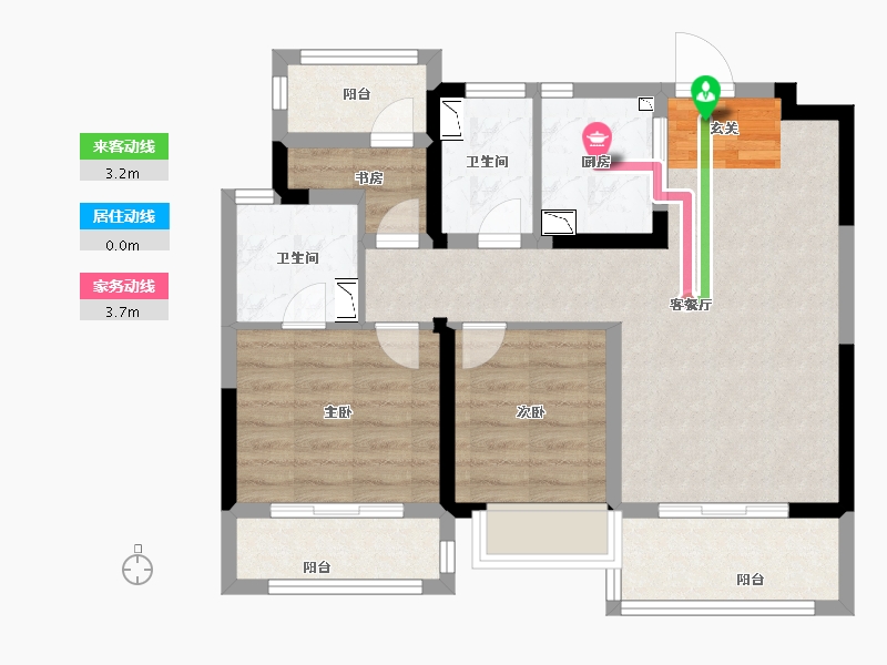 江苏省-南京市-新保弘・领东苑-71.00-户型库-动静线