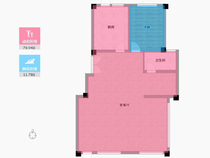 四川省-宜宾市-鹭湖宫-83.37-户型库-动静分区