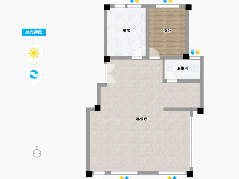 四川省-宜宾市-鹭湖宫-83.37-户型库-采光通风