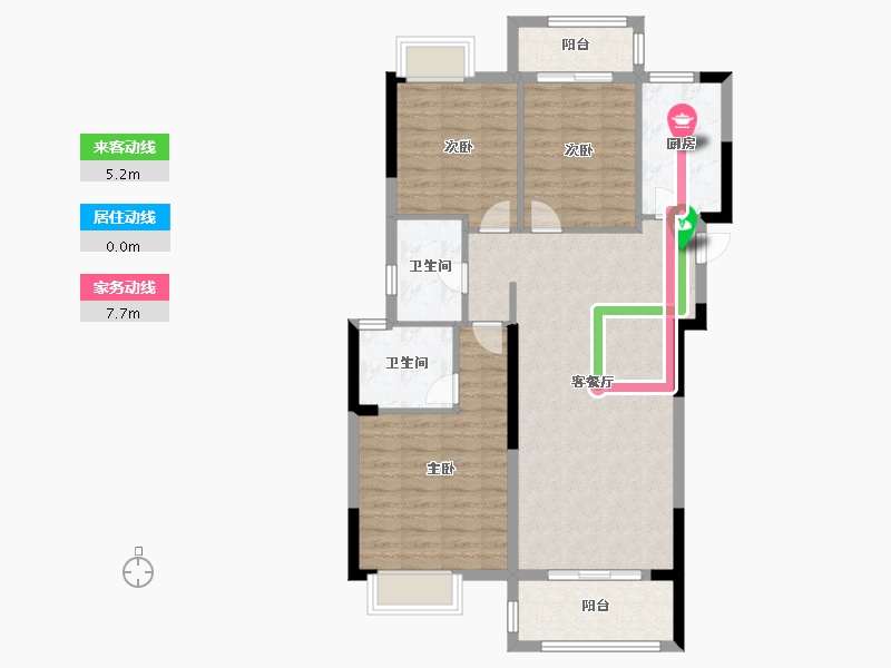 湖北省-武汉市-百步亭和谐里-94.40-户型库-动静线