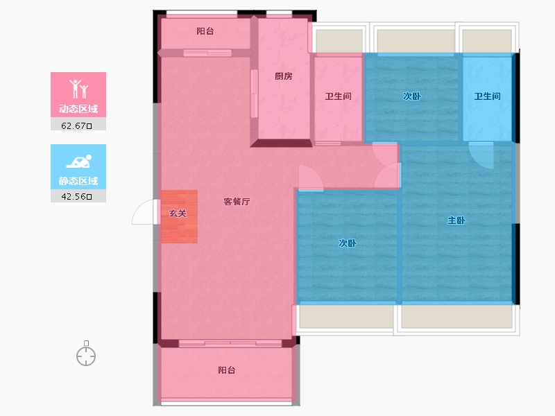 广东省-韶关市-丽景嘉园-95.87-户型库-动静分区