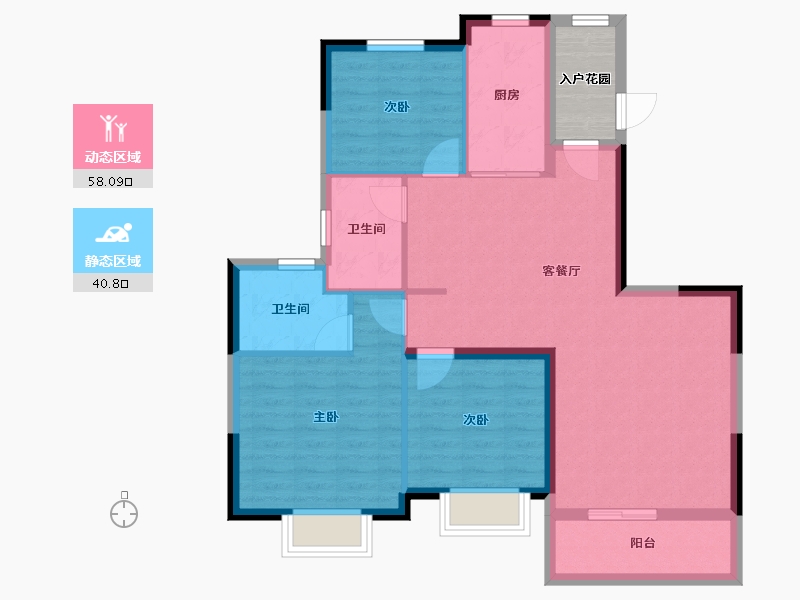 江苏省-无锡市-恒大悦珑湾-93.00-户型库-动静分区