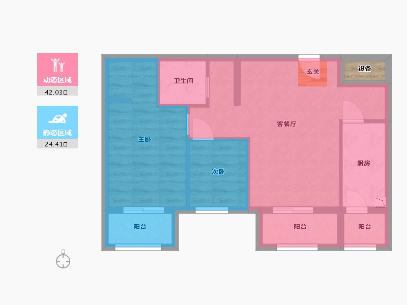 北京-北京市-北科建翡翠华庭-59.86-户型库-动静分区