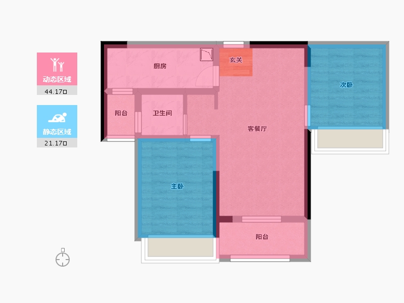 重庆-重庆市-金科集美城-56.92-户型库-动静分区