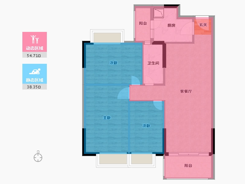 广东省-广州市-顺景花园・星悦轩-84.00-户型库-动静分区