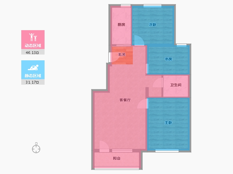 江苏省-南通市-首开缇香郡-69.02-户型库-动静分区