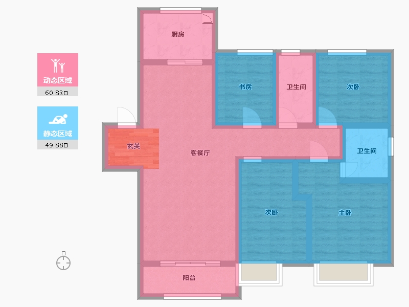 北京-北京市-融创・奥城-97.28-户型库-动静分区