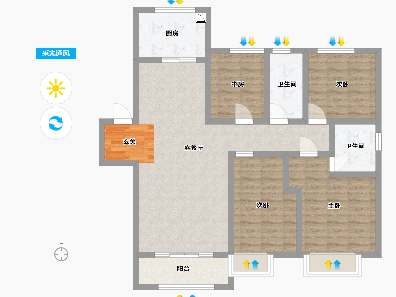 北京-北京市-融创・奥城-97.28-户型库-采光通风