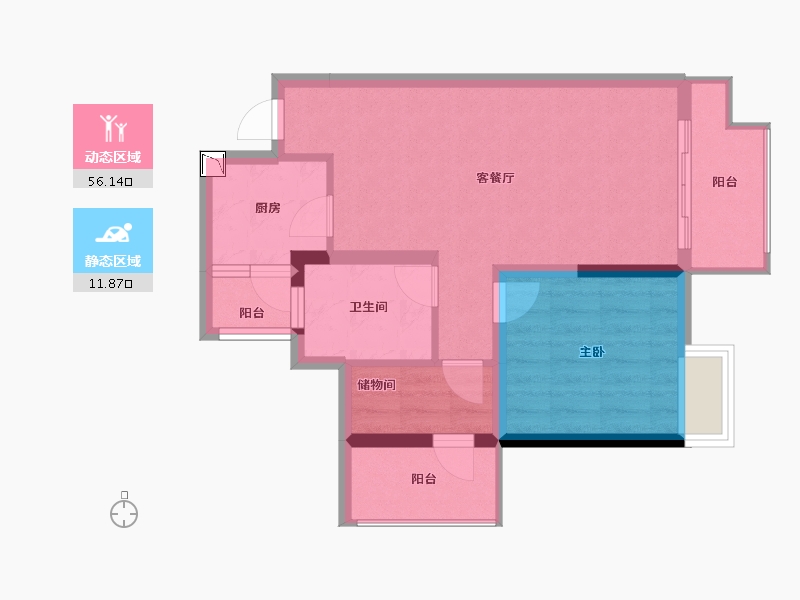 四川省-成都市-秦皇帝锦-60.31-户型库-动静分区