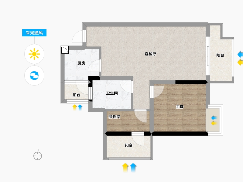 四川省-成都市-秦皇帝锦-60.31-户型库-采光通风