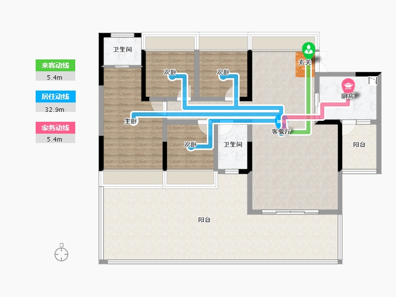 四川省-宜宾市-长江大院-157.15-户型库-动静线