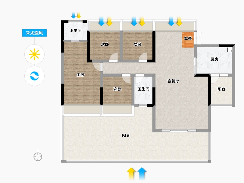 四川省-宜宾市-长江大院-157.15-户型库-采光通风