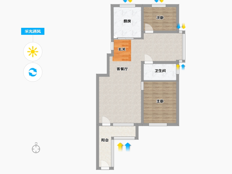 江苏省-南通市-首开缇香郡-76.38-户型库-采光通风