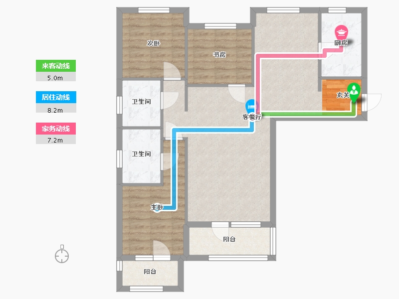 河北省-廊坊市-香河大爱城・雅园-88.41-户型库-动静线