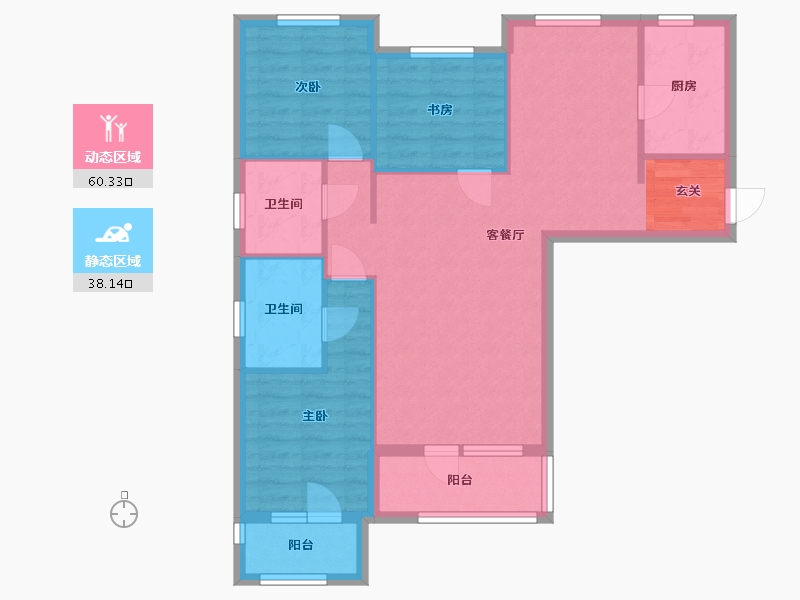 河北省-廊坊市-香河大爱城・雅园-88.41-户型库-动静分区