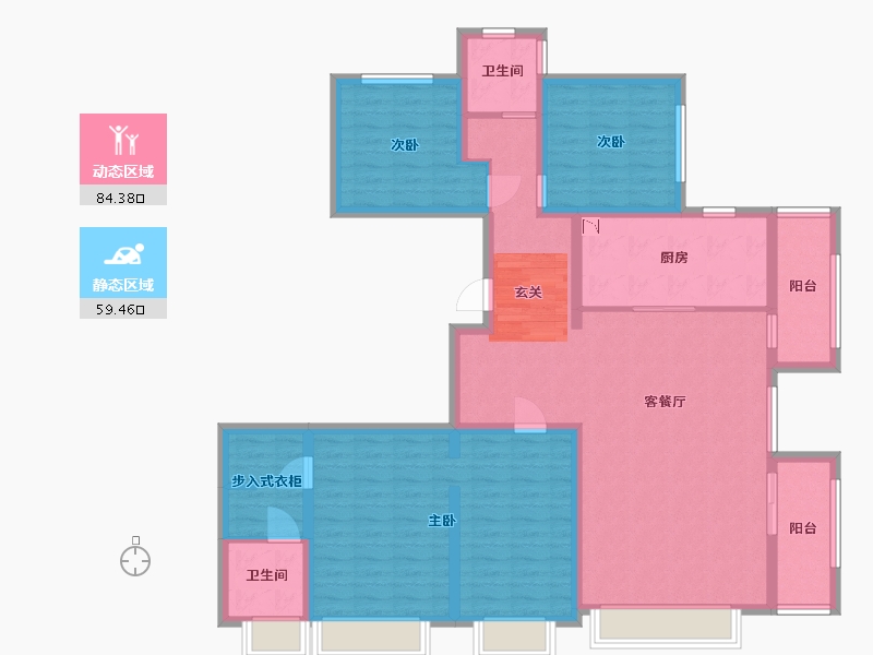 北京-北京市-万科・翡翠华章-127.80-户型库-动静分区