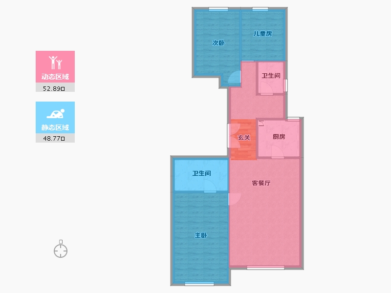 北京-北京市-西山上品湾MOMA-92.68-户型库-动静分区