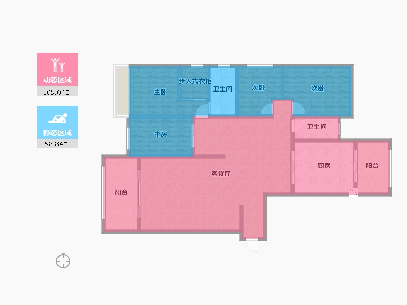 山西省-晋城市-香槟蓝山-148.00-户型库-动静分区