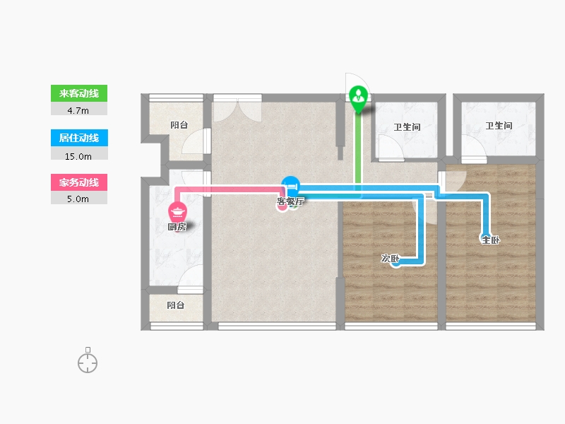 北京-北京市-北京财富中心二期-73.96-户型库-动静线