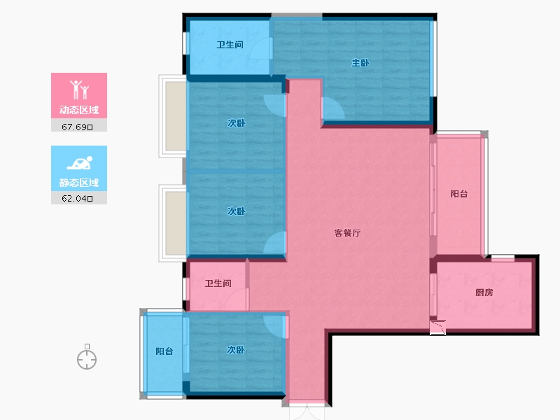 湖南省-长沙市-北辰三角洲-117.47-户型库-动静分区