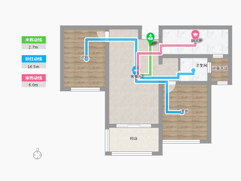 江苏省-无锡市-景湖天成-59.99-户型库-动静线