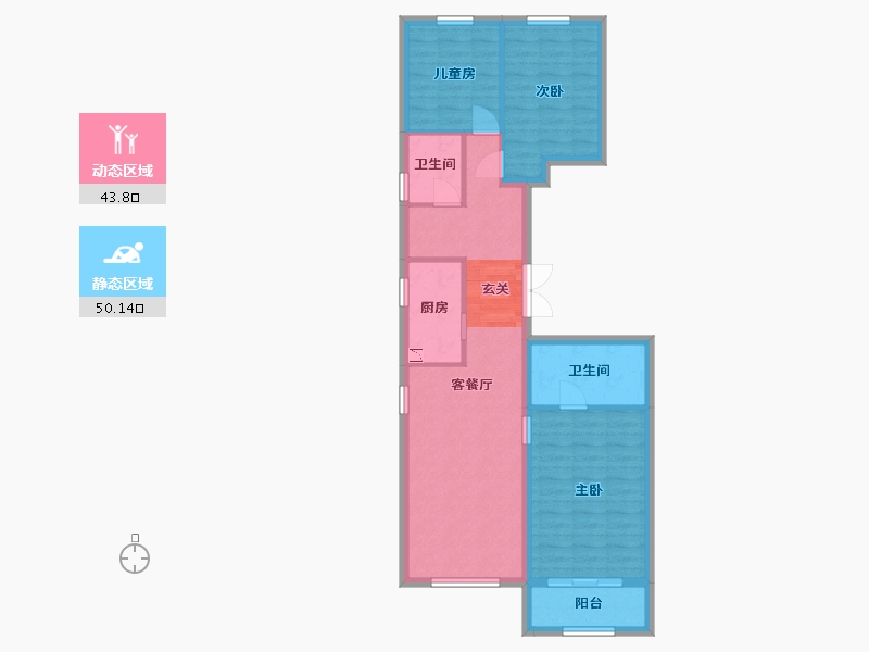 北京-北京市-西山上品湾MOMA-84.07-户型库-动静分区