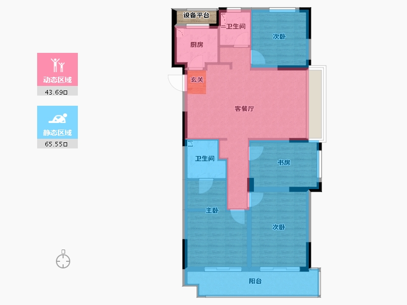 浙江省-杭州市-杭州融创城-99.39-户型库-动静分区