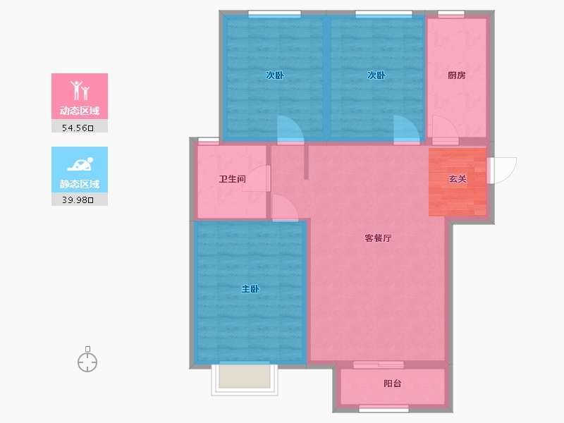 江苏省-南通市-泰晤士・运河东棠-85.00-户型库-动静分区