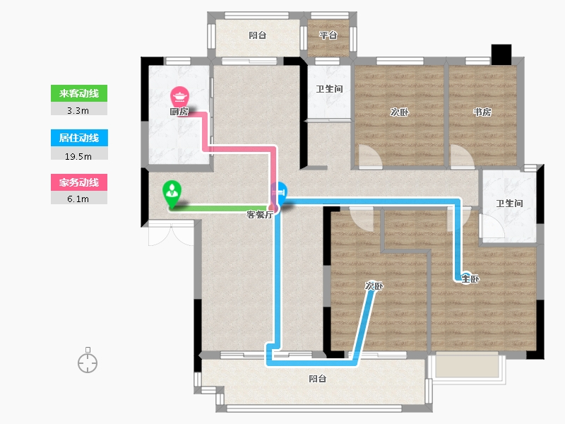 湖南省-株洲市-万丰湖上院湖韵二期-120.18-户型库-动静线