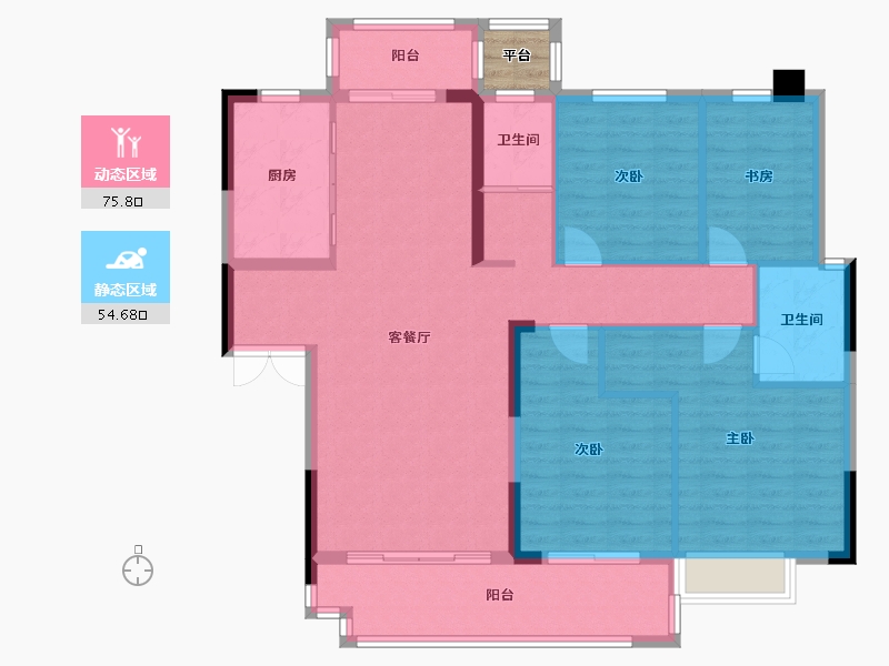 湖南省-株洲市-万丰湖上院湖韵二期-120.18-户型库-动静分区