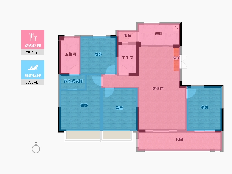 四川省-成都市-新尚尚院-108.80-户型库-动静分区