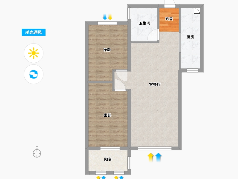北京-北京市-京南首府-67.70-户型库-采光通风