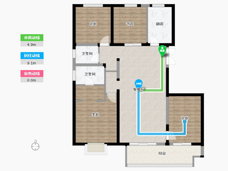 陕西省-西安市-天朗玺悦公馆-119.01-户型库-动静线