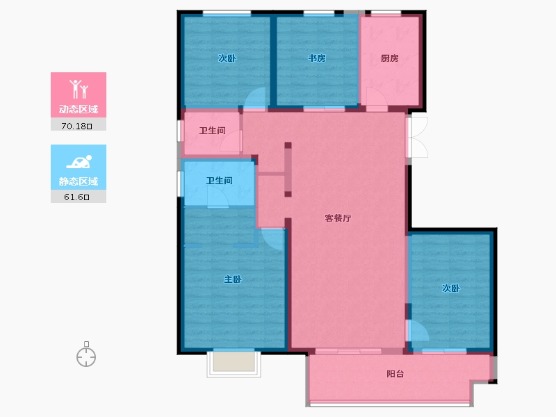 陕西省-西安市-天朗玺悦公馆-119.01-户型库-动静分区