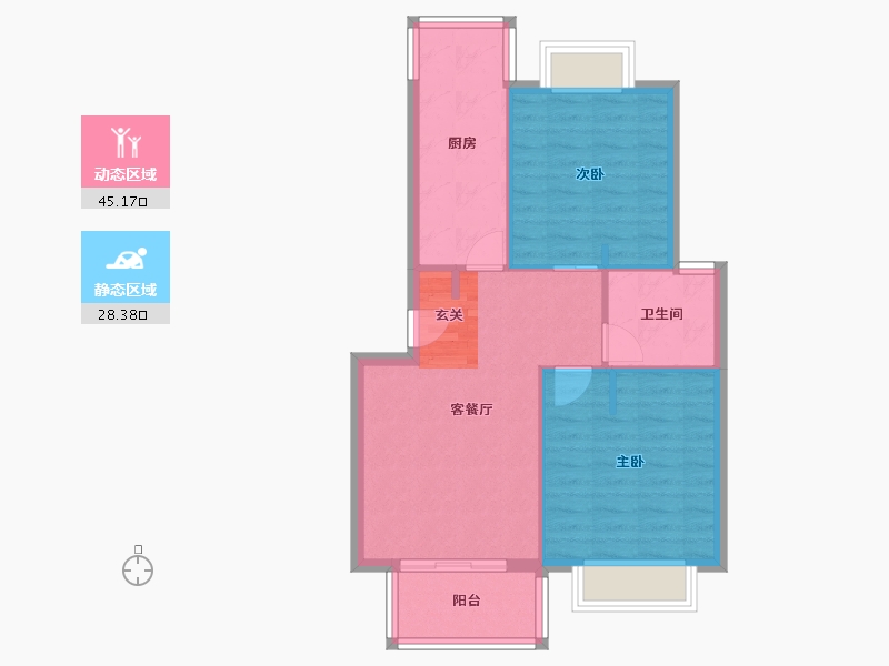 上海-上海市-嘉城新航域-66.68-户型库-动静分区